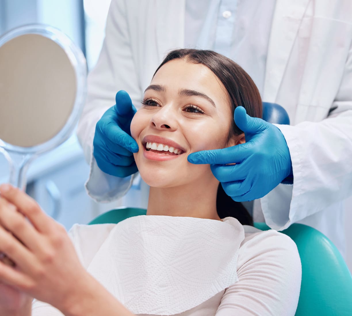 Dentist checking a patient's teeth