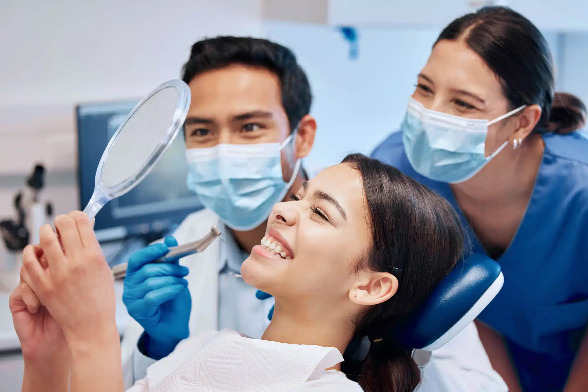 Girl happy with her dental bonding detroit